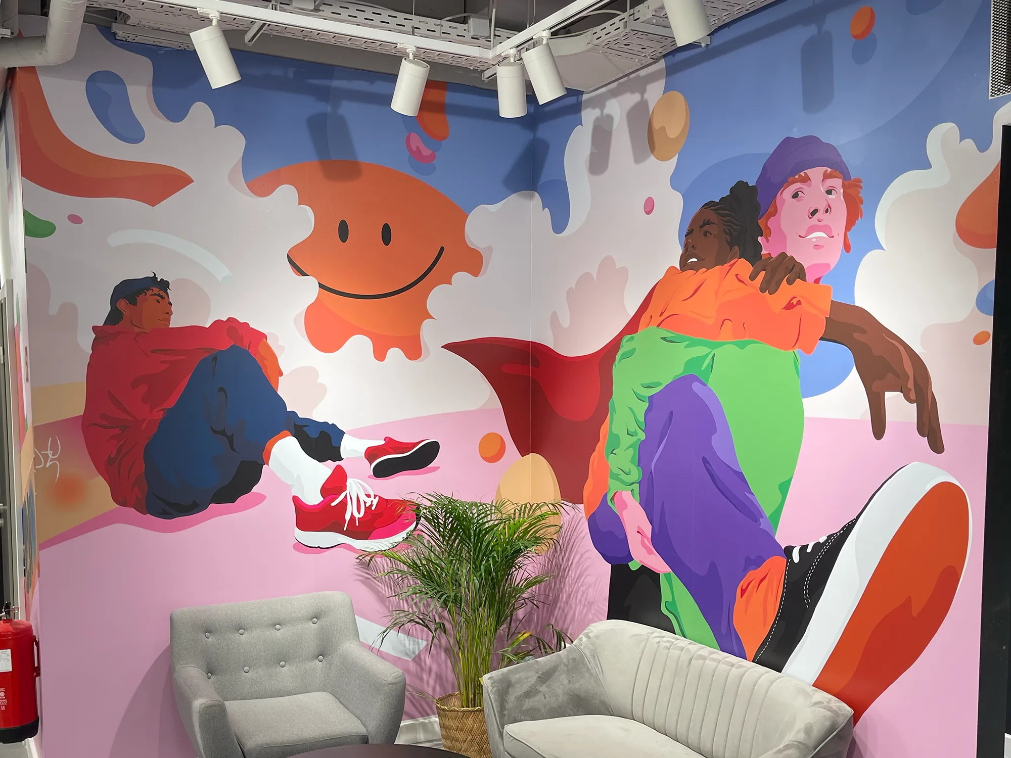 Op de foto zie een een hele grote muur waar signing is toegepast. Dit heeft RW Projecten gedaan voor Primark.